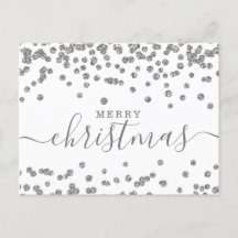 Einfache Silber Weihnachtsfeiertage Glitzer Weiß