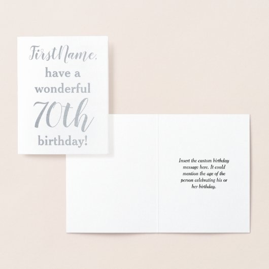 Einfache Silberfolie 70. Geburtstagskarte Folienkarte (Anzeige)