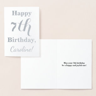 Einfache Silberfolie 7. Geburtstag + Individuelle Folienkarte