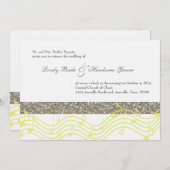 Einfache, silbergelbe Graumusik Einladung zur Hoch (Vorne/Hinten)