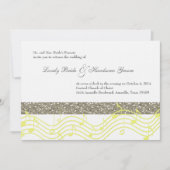 Einfache, silbergelbe Graumusik Einladung zur Hoch (Vorderseite)