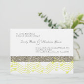 Einfache, silbergelbe Graumusik Einladung zur Hoch (Stehend Vorderseite)