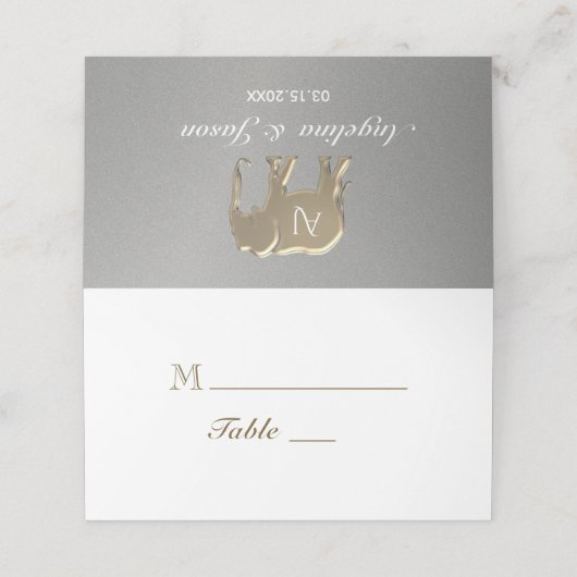 Einfache Silberhochzeit Platzkarte (Außenseite Aufgefaltet)