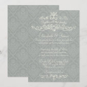 Einfache silberne einladung (Vorne/Hinten)