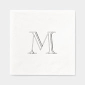 Einfache silberne Folie Monogramm Serviette (Vorderseite)