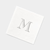 Einfache silberne Folie Monogramm Serviette (Links)