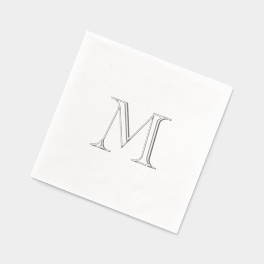 Einfache silberne Folie Monogramm Serviette (Links)
