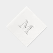 Einfache silberne Folie Monogramm Serviette (Rechts)