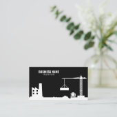 Einfache Silhouette von Schwarz-Weiß-Baustellen Visitenkarte (Stehend Vorderseite)