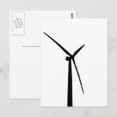 Einfache Silhouette von Windenergieanlagen Postkarte (Vorne/Hinten)