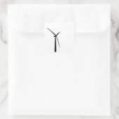 Einfache Silhouette von Windkraftanlagen mit grüne Quadratischer Aufkleber (Tasche)