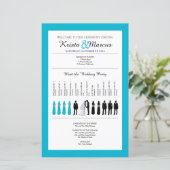 Einfache Silhouetten Hochzeitsfan (Stehend Vorderseite)