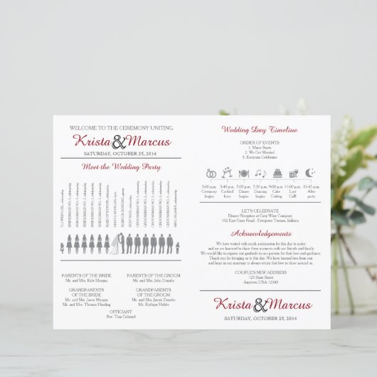 Einfache Silhouetten Hochzeitsfan (Stehend Vorderseite)