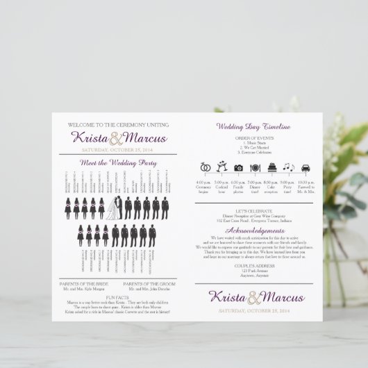 Einfache Silhouetten Hochzeitsfan (Stehend Vorderseite)