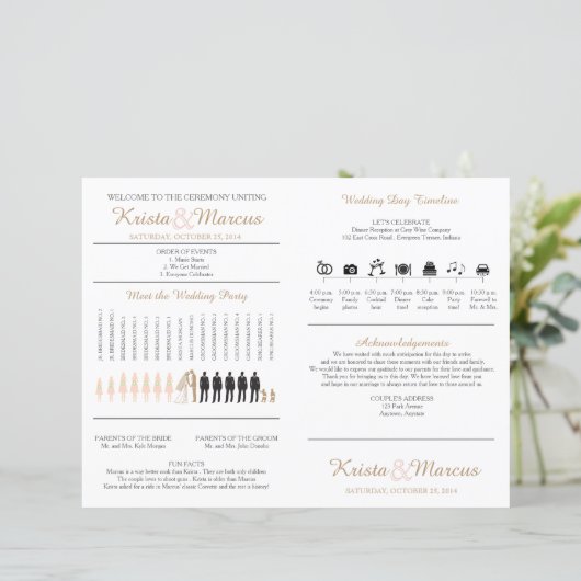 Einfache Silhouetten Hochzeitsfan (Stehend Vorderseite)