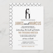 Einfache Silhouetten Hochzeitsfeiern Einladung (Vorne/Hinten)