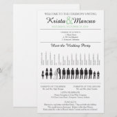Einfache Silhouetten Hochzeitsprogramm Flyer (Vorne/Hinten)