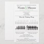 Einfache Silhouetten Hochzeitsprogramm Flyer (Vorne/Hinten)