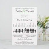 Einfache Silhouetten Hochzeitsprogramm Flyer (Stehend Vorderseite)