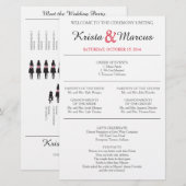 Einfache Silhouetten Hochzeitsprogramm Flyer (Vorne/Hinten)