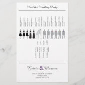 Einfache Silhouetten Hochzeitsprogramm Flyer (Rückseite)