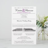 Einfache Silhouetten Hochzeitsprogramm Flyer (Stehend Vorderseite)