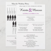 Einfache Silhouetten Hochzeitsprogramm Flyer (Vorne/Hinten)