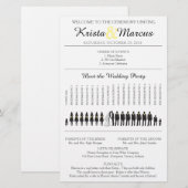 Einfache Silhouetten Hochzeitsprogramm Flyer (Vorne/Hinten)