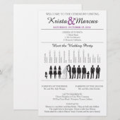 Einfache Silhouetten Hochzeitsprogramm Flyer (Vorne/Hinten)