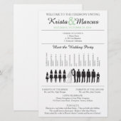 Einfache Silhouetten Hochzeitsprogramm Flyer (Vorne/Hinten)