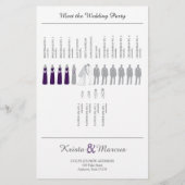 Einfache Silhouetten Hochzeitsprogramm Flyer (Rückseite)