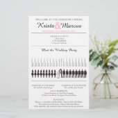 Einfache Silhouetten Hochzeitsprogramm Flyer (Stehend Vorderseite)
