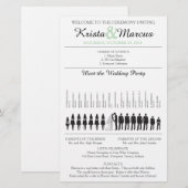 Einfache Silhouetten Hochzeitsprogramm Flyer (Vorne/Hinten)