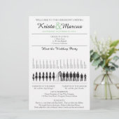 Einfache Silhouetten Hochzeitsprogramm Flyer (Stehend Vorderseite)