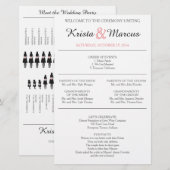 Einfache Silhouetten Hochzeitsprogramm Flyer (Vorne/Hinten)