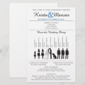 Einfache Silhouetten Hochzeitsprogramm Flyer (Vorne/Hinten)