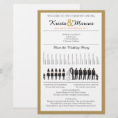 Einfache Silhouetten Hochzeitsprogramm Flyer (Vorne/Hinten)