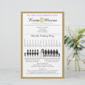 Einfache Silhouetten Hochzeitsprogramm Flyer (Stehend Vorderseite)