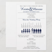 Einfache Silhouetten Hochzeitsprogramm Flyer (Vorne/Hinten)