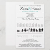 Einfache Silhouetten Hochzeitsprogramm Flyer (Vorne/Hinten)