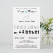 Einfache Silhouetten Hochzeitsprogramm Flyer (Stehend Vorderseite)