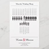 Einfache Silhouetten Hochzeitsprogramm Flyer (Rückseite)