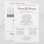 Einfache Silhouetten Hochzeitsprogramm Flyer (Vorne/Hinten)