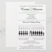 Einfache Silhouetten Hochzeitsprogramm Flyer (Vorne/Hinten)