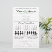 Einfache Silhouetten Hochzeitsprogramm Flyer (Stehend Vorderseite)