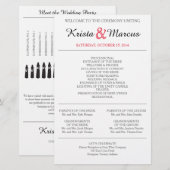 Einfache Silhouetten Hochzeitsprogramm Flyer (Vorne/Hinten)