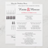 Einfache Silhouetten Hochzeitsprogramm Flyer (Vorne/Hinten)