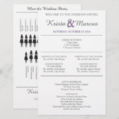 Einfache Silhouetten Hochzeitsprogramm Flyer (Vorne/Hinten)