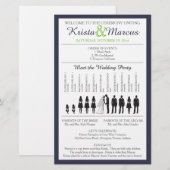 Einfache Silhouetten Hochzeitsprogramm Flyer (Vorne/Hinten)
