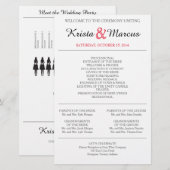 Einfache Silhouetten Hochzeitsprogramm Flyer (Vorne/Hinten)